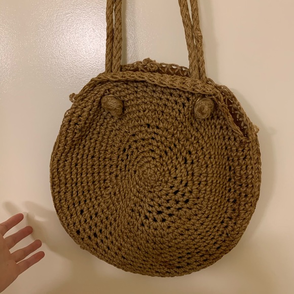 SOLD 🖤VINTAGE 〰️ 70’s CROCHET CIRCLE BAG - Picture 5 of 6